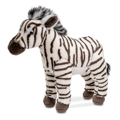 Afbeelding van Uni Toys Zebra, staand 23 cm (hoogte) pluche paard dier, knuffeldier