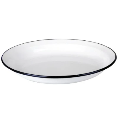 Afbeelding van ibili Schotel Blanca 36x4 cm geëmailleerd staal in wit/blauw, 36 x 4