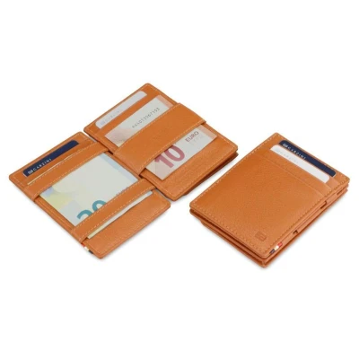 Afbeelding van Garzini Portemonnee heren en dames leder, Kaarthouder RFID, Portefeuille Muntzakje 7 kaarten, Nappa Cognac