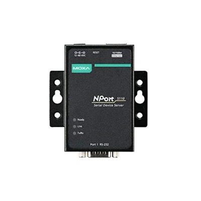 Afbeelding van MOXA NPort 5110 1 Port Serial Device Server, 10/100 Ethernet, RS232, DB9 Mannelijk