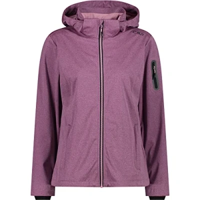 Afbeelding van CMP Light Softshell Melange damesjas met afneembare capuchon, Roze Fluo Mel., 48EU