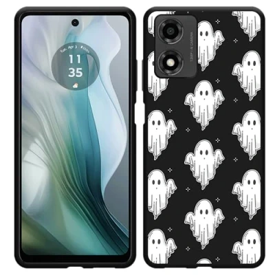 Afbeelding van Cazy Hoesje geschikt voor Motorola Moto E14 Siliconen Zwart Spookjes
