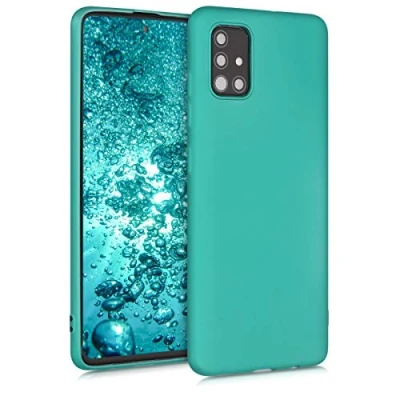 Afbeelding van kwmobile telefoonhoesje geschikt voor Samsung Galaxy A51 Hoesje smartphone Back cover in metallic turquoise