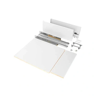 Afbeelding van Emuca 3173212 Ladegeleiders met zacht sluiten, voor keuken of badkamer planken, wit, module 900 mm