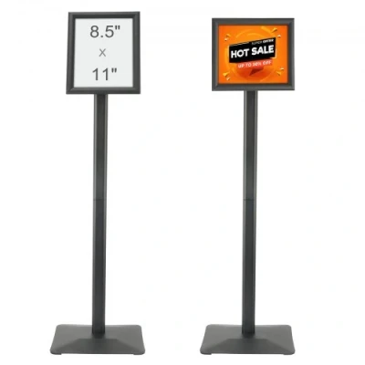 Afbeelding van VEVOR Houder voor voetstukborden, 20 x 27 cm verticaal en horizontaal verstelbare posterstandaard, zware staande bordhouder met metalen basis weergave, reclame buiten, zwart
