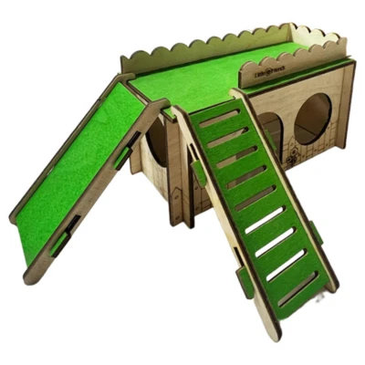 Afbeelding van Little Friends Castle Groen&amp;Houtkleur Kooi Accessoire Medium