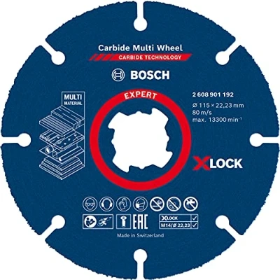 Afbeelding van Bosch Professional 1x Expert Carbide Multi Wheel X LOCK doorslijpschijven (voor Hardhout, Ø 115 mm, accessoires Kleine haakse slijper)