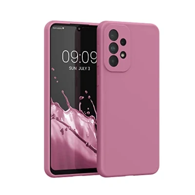 Afbeelding van kwmobile telefoonhoesje geschikt voor Samsung Galaxy A33 5G Hoesje met siliconen coating Smartphone case in donkerroze