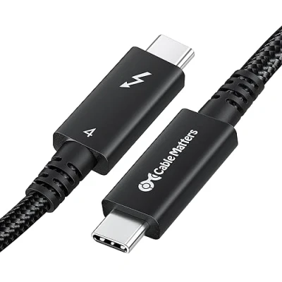 Afbeelding van Cable Matters Gevlochten Thunderbolt 4 (40Gbps) USB C kabel met 100W opladen 2m/6.6ft