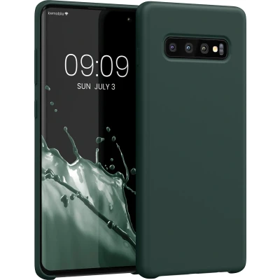 Afbeelding van kwmobile telefoonhoesje geschikt voor Samsung Galaxy S10 Plus / S10+ Hoesje met siliconen coating Smartphone case in blauwgroen