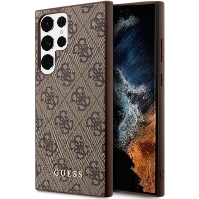 Afbeelding van Guess Hoesje Hard Case 4G Logo Metal Bruin Geschikt voor Samsung Galaxy S23 Ultra