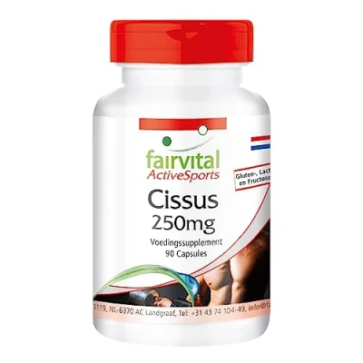 Afbeelding van Fairvital Cissus capsules HOOG GEDOSEERD VEGAN 90 Quadrangularis gestandaardiseerd extract met 20% ketosteron en koraal calcium