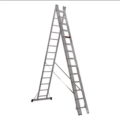 Afbeelding van Professionele Reformladder 3 delig 3x12 treden Aluminium Anti slip en 131 1 + 2, NEN 2484, TÜV GS gecertificeerd