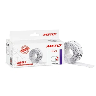 Afbeelding van Meto Basic etiketten wit 22x16mm permanente lijmlaag (6x1000 stuks)