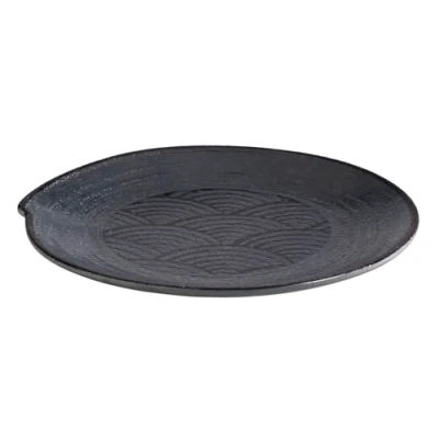 Afbeelding van APS 84908 bord &quot;Dark Wave&quot;, zwart, melamine, 22 cm x 2