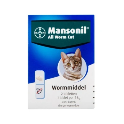 Afbeelding van Mansonil All Worm Cat Large, 2 tabletten