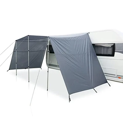 Afbeelding van your GEAR Caravan Tarp Teramo 3 maten 250, 300, 400 cm breedte, diepte 240 UPF 50+ zonnedak voor caravans en campers 5000 mm zonnezeil zijwanden opstelstangen 300x240