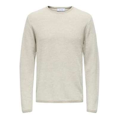 Afbeelding van ONLY and SONS ONSERIC REG 12 STRUC CREW KNIT NOOS Gebreide trui beige S Heren
