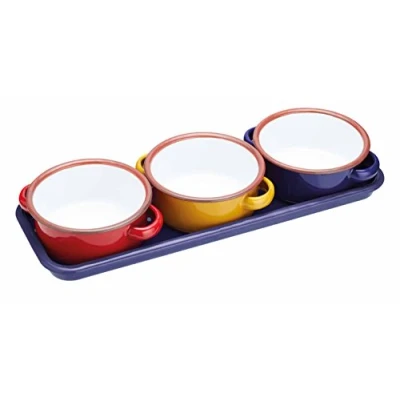 Afbeelding van Emaille Serveerschaaltjes, Set van 3 Stuks, 11 cm, 0.35 L KitchenCraft World of Flavours