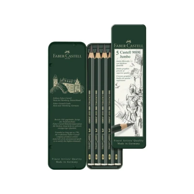 Afbeelding van Potlood Faber Castell 9000 Jumbo etui met 5 stuks