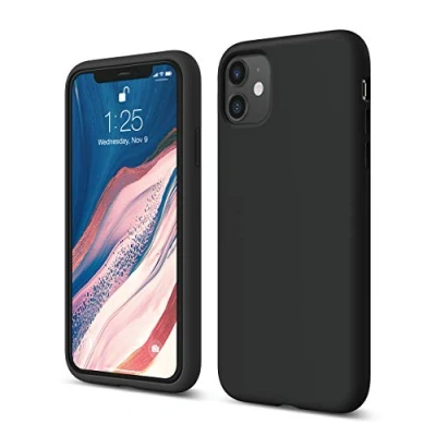 Afbeelding van elago iPhone 11 Hoesje van Silicone Case Compatibel met (6.1&quot;) Premium Silicone, Volledige Bescherming [3 Lagen] Structuur, Verhoogde Rand voor Scherm &amp; Camera (Zwart)