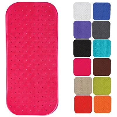 Afbeelding van MSV Douche/bad anti slip mat badkamer rubber roze 36 x 97 cm Badmatjes