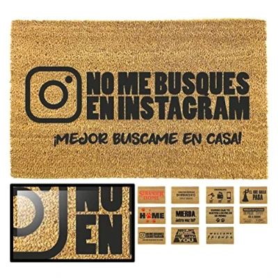 Afbeelding van LucaHome Deurmat, 100% natuurlijke kokosvezel, 40 x 70 cm, met antislip onderkant, voor binnen en buiten, Instagram