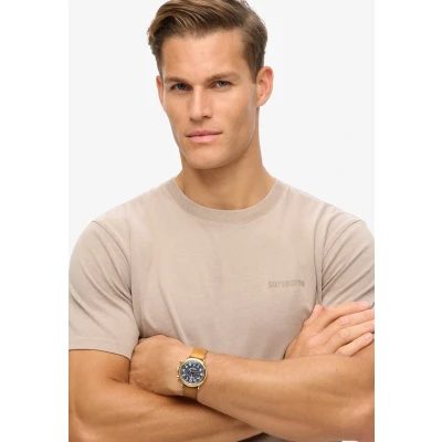 Afbeelding van Superdry Overdyed LOGO Tshirt basic, Heren, Maat: XXL, Deep beige slub