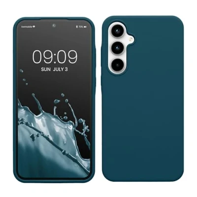 Afbeelding van kwmobile telefoonhoesje geschikt voor Samsung Galaxy A35 Hoesje met siliconen coating Smartphone case in mat petrol