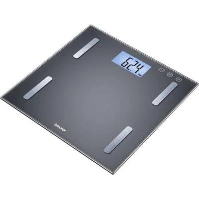 Afbeelding van Beurer BF 180 Personenweegschaal Digitaal Lichaamsanalyse Tot kg BMI BMR Quick Start 10 Gebruikers XL Display Veiligheidsglas Incl. batterijen 5 Jaar garantie Zwart