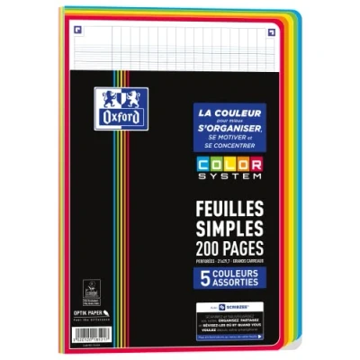 Afbeelding van Oxford EasyBook notitieboek, groot, 24 x 32 cm, 96 pagina&#039;s, geruit, 90 g, verschillende kleuren, 3 stuks