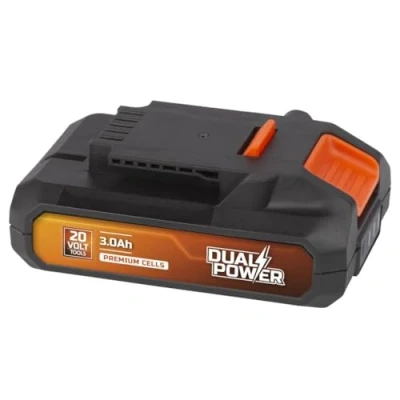 Afbeelding van Dual Power batterij POWDP9023 20V, 3.0Ah accu voor 20V toestellen led stroomindicator batterijplatform