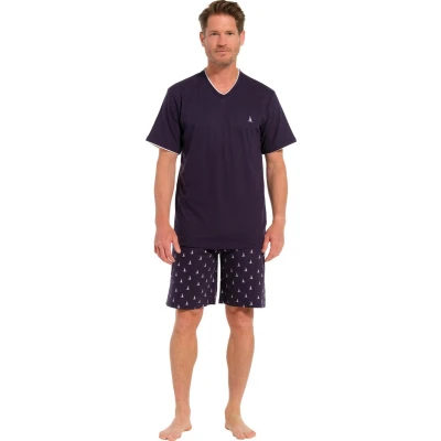 Afbeelding van Pastunette Heren Shortama Sailboat Blauw Katoen Maat M