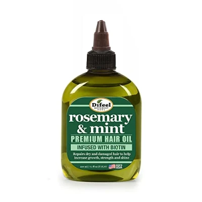 Afbeelding van Difeel Rozemarijn en munt Premium Haarolie met biotine 200 ml Muntolie verrijkt