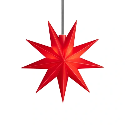 Afbeelding van Sterntaler decoratieve ster Kerstster kunststof 9 puntige met timer 11,5 cm Binnen LED accu