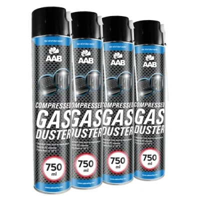 Afbeelding van 4 x AABCOOLING Compressed Gas Duster 750ml Computer Can for Cleaning Computer, Keyboard, and Other Office Equipment, Keyboard Cleaner, Air Blower, Spray, Prime, PC