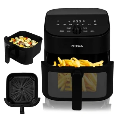Afbeelding van Zeegma Knapper Chef Airfryer XL Vetvrij 6,5 L Zwart 10 programma&#039;s 1600 W Snelle opwarming tot 60s Antislippoten