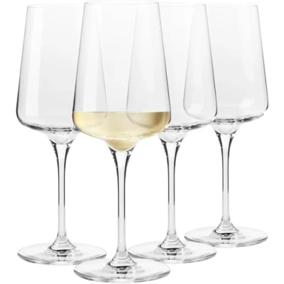 Afbeelding van Krosno Infinity witte wijnglazen, 380 ml, set van 4, handgemaakt glas, elegant en tijdloos design, ideaal voor wijn spruiters, Made in Europe