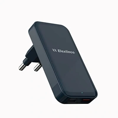 Afbeelding van Elexlinco 20W USB C Oplader Voor de Muur, PD Power Delivery &amp; Quick Charge 3.0 18W, 2 Poorts Snel Opladen Type Compatibel met iPhone 12 PRO, iPad Pro en Meer (Blauw)