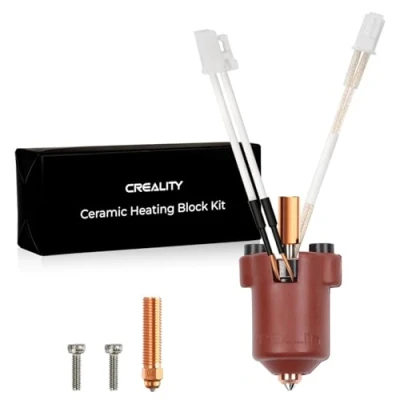 Afbeelding van Creality Officiële Ender 3 V3 KE Hotend, keramische verwarmingsblokkit met bimetalen mondstuk van 0,4 mm x 2, upgrade hotend kit, 300 C, hoge temperatuur 500 mm/s, snelheid