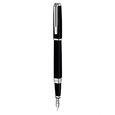 Afbeelding van Waterman S0636830 vulpen Exception Night and Day zwart S.C, lijnbreedte F, schrijfkleur blauw Slim lichaam Federstärke F Black Silver Trim
