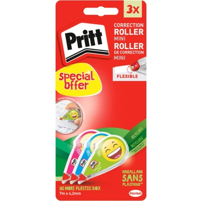 Afbeelding van Pritt Correctieroller mini flex 4 2mmx7m Emoji blister 2+1 gratis 3 10 stuks
