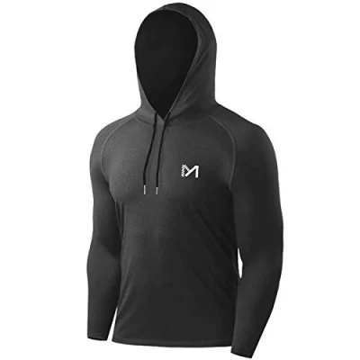 Afbeelding van MEETYOO Hardlooptops voor heren, sportshirt, shirt met lange mouwen, gym T fitness, work out, joggen, Zwart, M