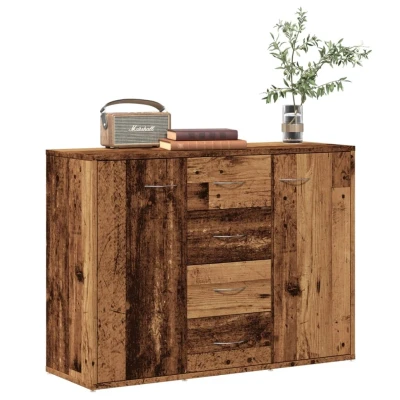 Afbeelding van Dressoir 88x30x64 cm bewerkt hout oud houtkleurig