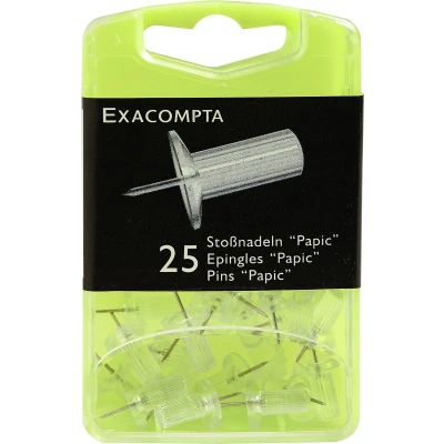 Afbeelding van Exacompta Push Pins met ronde kop Geribbelde pin Helder