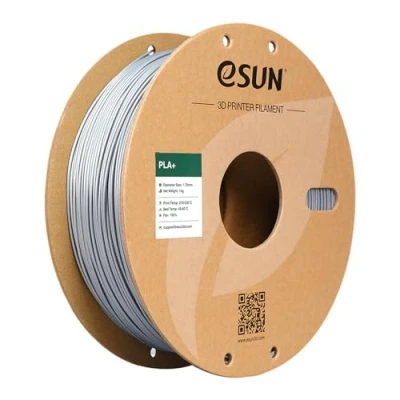 Afbeelding van eSUN PLA+ Filament 1.75mm, 3D Printer PLA Plus, Maatnauwkeurigheid +/ 0.03mm, 1kg Spoel (2.2 LBS) Print voor Printers, Zilver