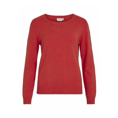 Afbeelding van VILA Viril Oneck NOOS Trui, Dames, Maat: XS, Aurora red
