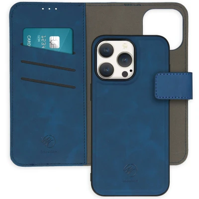 Afbeelding van Apple iPhone 15 Pro Max Hoesje Kunstleder iMoshion Bookcase/2 in 1 Case Blauw Telefoonhoesje