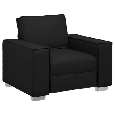 Afbeelding van Zwarte Faux Leren Fauteuil 59 cm