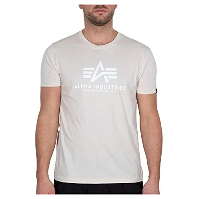 Afbeelding van Alpha Industries Basis T shirt Heren Jet Stream White/White